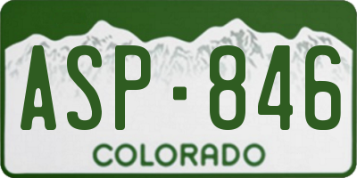 CO license plate ASP846