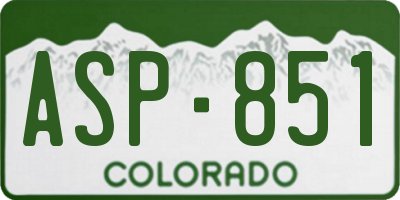 CO license plate ASP851