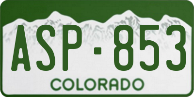 CO license plate ASP853