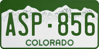 CO license plate ASP856