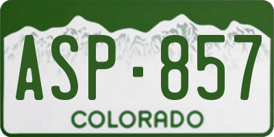CO license plate ASP857