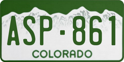 CO license plate ASP861