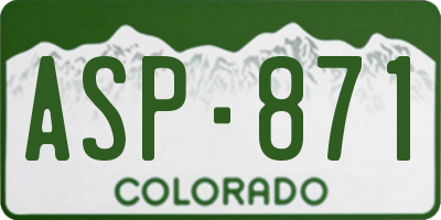 CO license plate ASP871