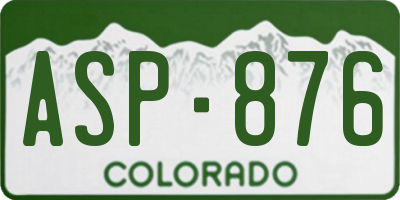 CO license plate ASP876