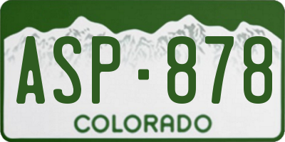 CO license plate ASP878