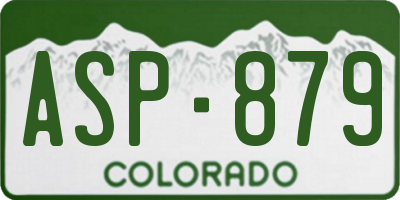 CO license plate ASP879