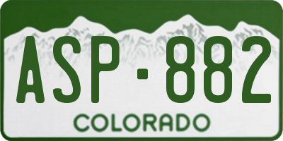 CO license plate ASP882