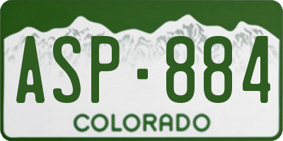 CO license plate ASP884