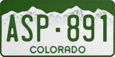 CO license plate ASP891