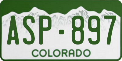CO license plate ASP897