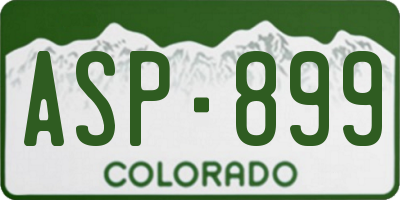 CO license plate ASP899