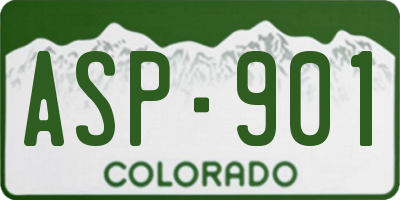 CO license plate ASP901