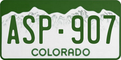 CO license plate ASP907