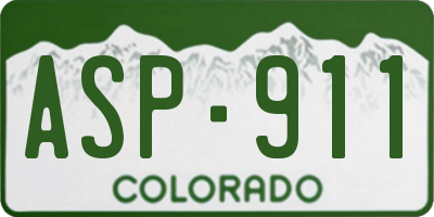 CO license plate ASP911