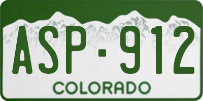 CO license plate ASP912