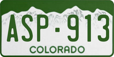 CO license plate ASP913