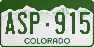 CO license plate ASP915