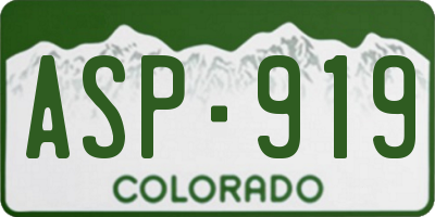 CO license plate ASP919