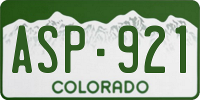 CO license plate ASP921