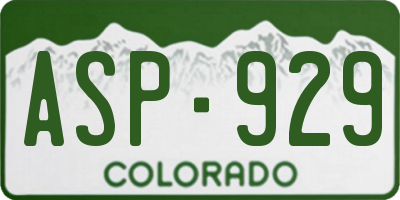 CO license plate ASP929