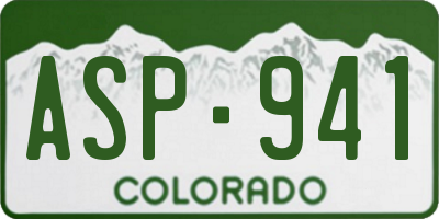CO license plate ASP941