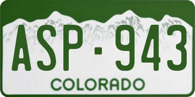 CO license plate ASP943