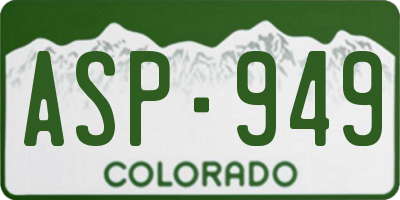 CO license plate ASP949