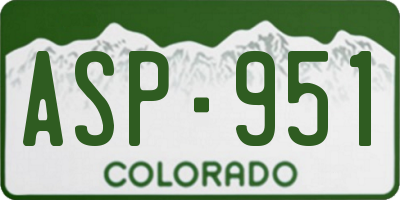 CO license plate ASP951