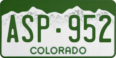 CO license plate ASP952