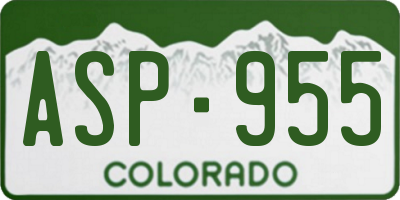 CO license plate ASP955