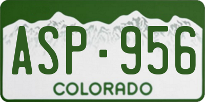 CO license plate ASP956