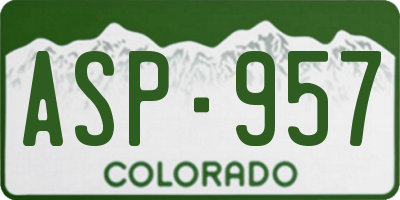 CO license plate ASP957