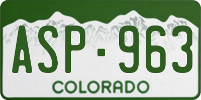 CO license plate ASP963