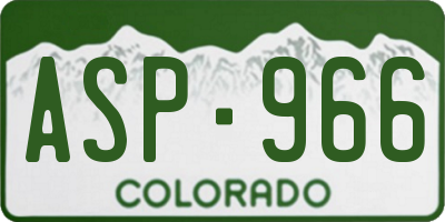 CO license plate ASP966