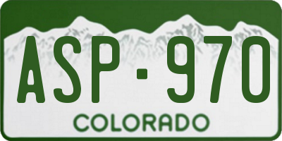 CO license plate ASP970