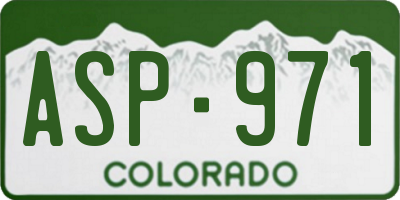 CO license plate ASP971
