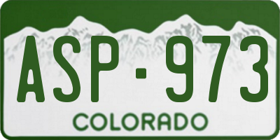 CO license plate ASP973