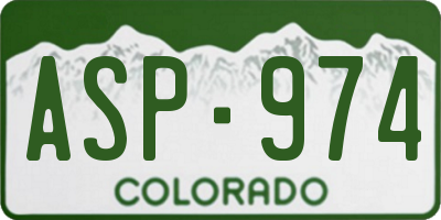 CO license plate ASP974