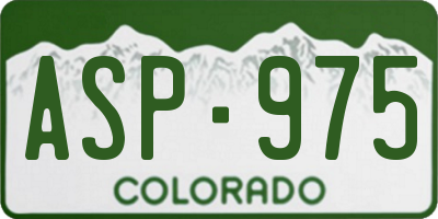 CO license plate ASP975