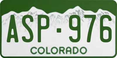 CO license plate ASP976