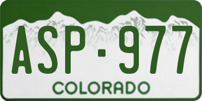 CO license plate ASP977