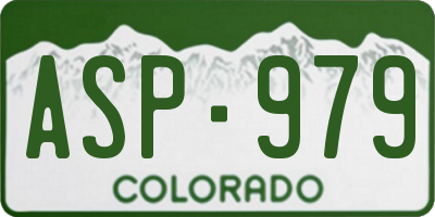 CO license plate ASP979