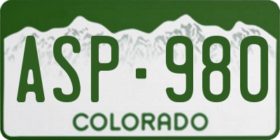 CO license plate ASP980