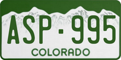 CO license plate ASP995