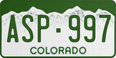 CO license plate ASP997