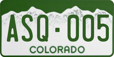 CO license plate ASQ005