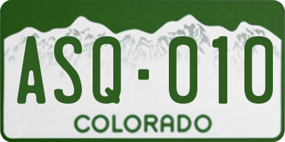 CO license plate ASQ010