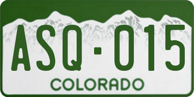 CO license plate ASQ015