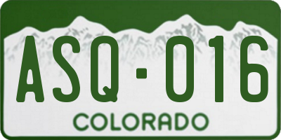CO license plate ASQ016