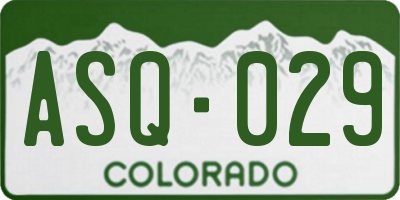 CO license plate ASQ029